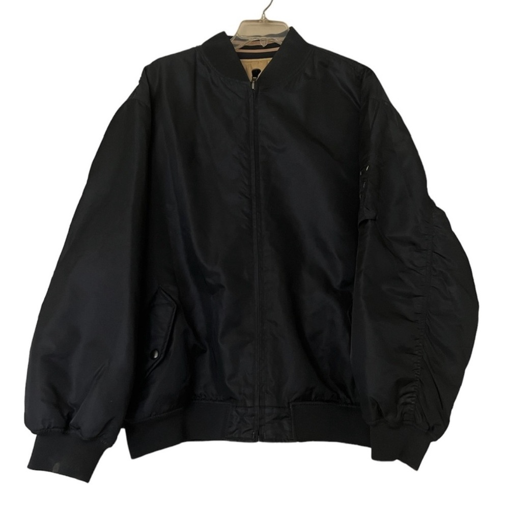 Vintage Foot Locker Reversible Bomber Jacket XXL Tan Black